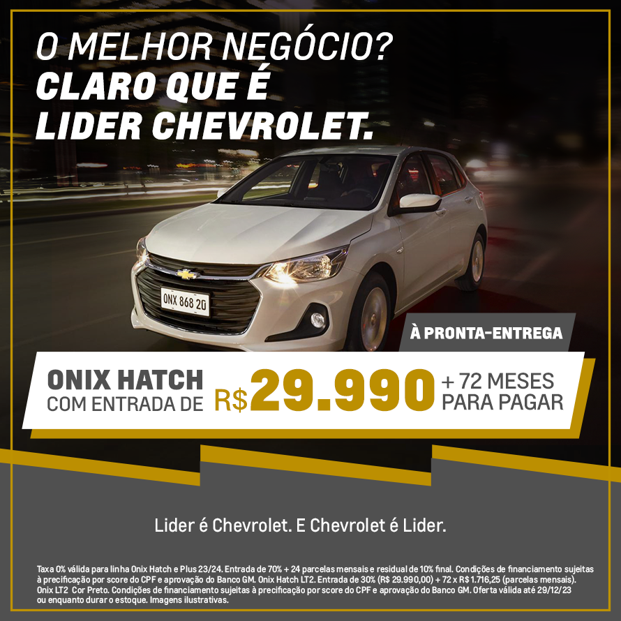 Lider Chevrolet BH  Carros 0KM com Taxa ZERO