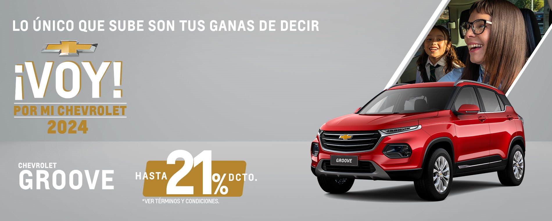 Chevrolet Salfa Sur - BENEFICIO GROOVE 2024  con hasta 21% descuento - INCLUYE - Bono de hasta $3.100.000*